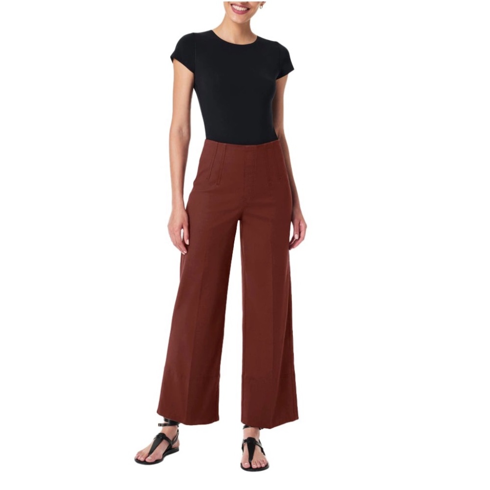 SPANX Stretch Twill Wide Leg Cropped Pant in Hickory, Size Petite M, NWOT!